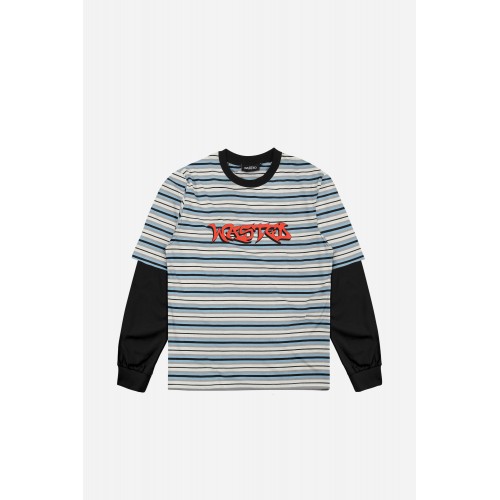 Wasted Paris T-Age Stripe Savage černé / modré / bílé