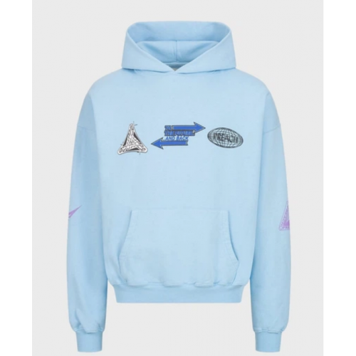 Preach Oversized Multi Logo Hoody GOTS sky blue