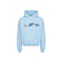 Preach Oversized Multi Logo Hoody GOTS světle modrá