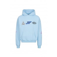 Preach Oversized Multi Logo Hoody GOTS sky blue