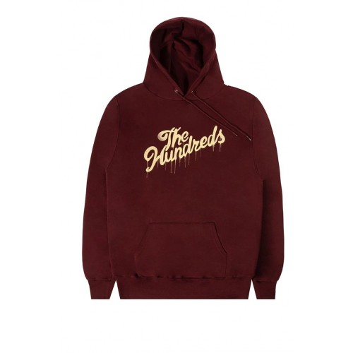 The Hundreds Drip Slant Pullover Hoody vínová