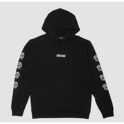 mikina And Feelings Fire Rose Hoodie černá