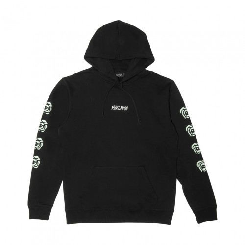 And Feelings Fire Rose Hoodie black