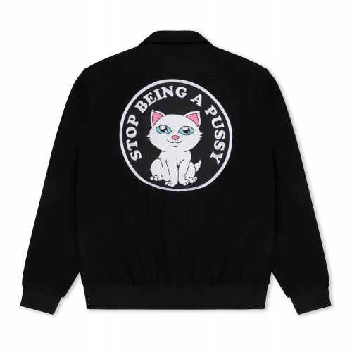 RIPNDIP Stop Being A Pussy Varsity Jacket černá