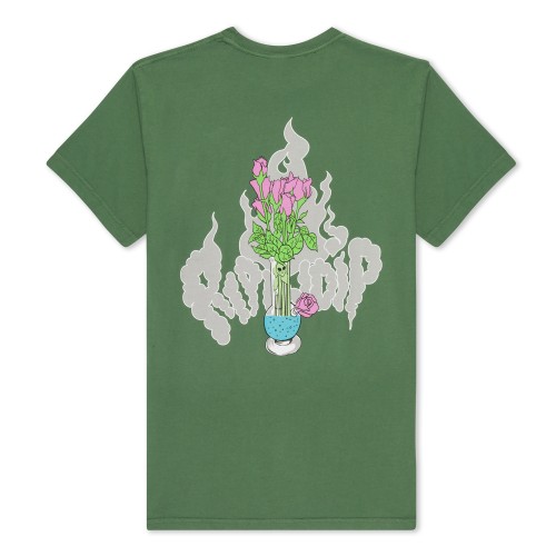 RIPNDIP Flower Vase Tee olivové