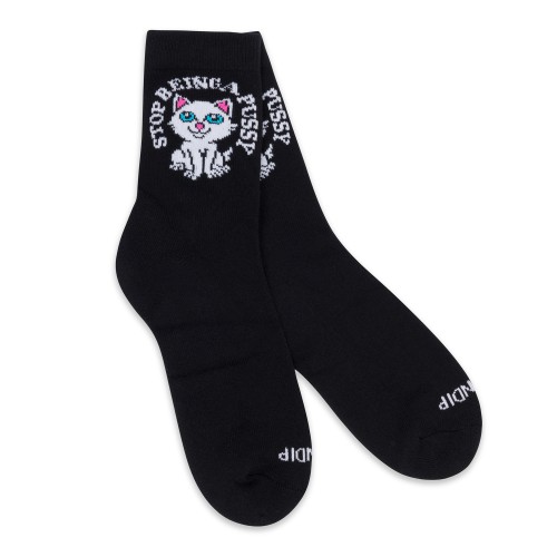 RIPNDIP Stop Being A Pussy Mid Socks černé