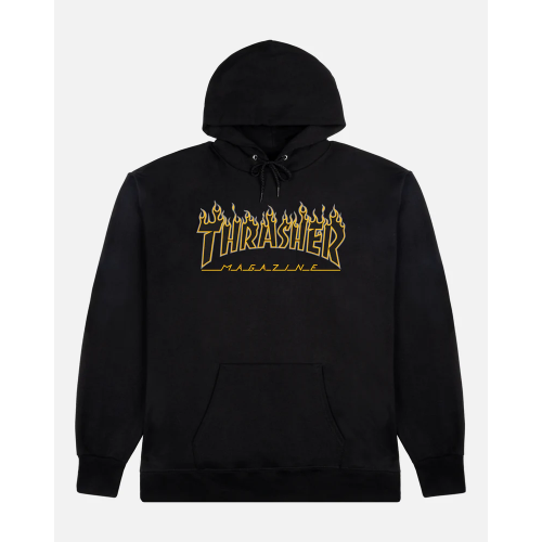 Thrasher mikina Flame Black/Yellow