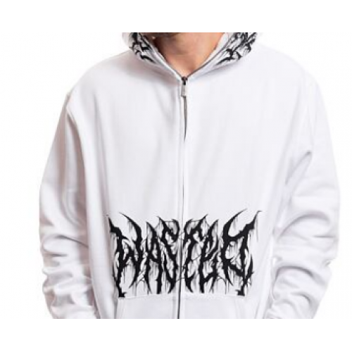 mikina Full Zip Wasted paris Blitz Bílá