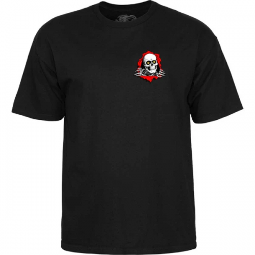T-shirt Powell Peralta Support your local sk8shop Black