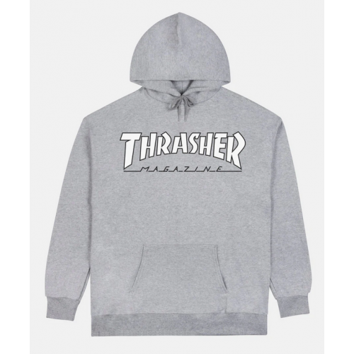 Hood Thrasher Outlined Grey/White