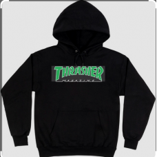 mikina Thrasher Outlined černá / zelená