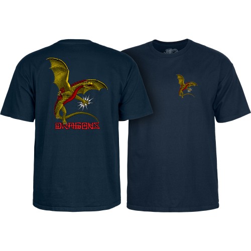 tričko Powell Peralta - Dragon Logo Tee Modré Navy Blue