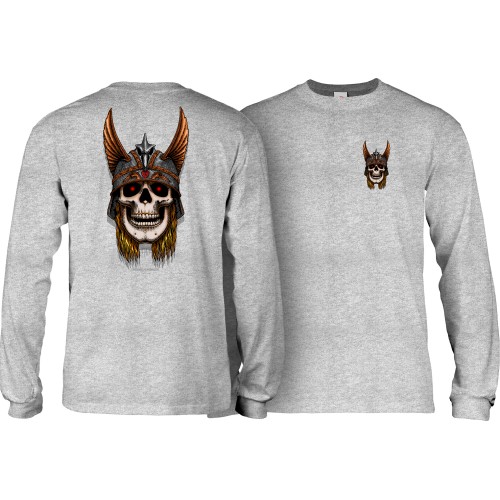 T-shirt-Longsleeve Powell Peralta Andy Anderson Skull L/S Gray