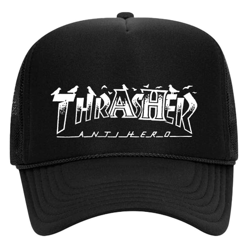 Trucker cap Thrasher x Antihero Pigeon Mag Black