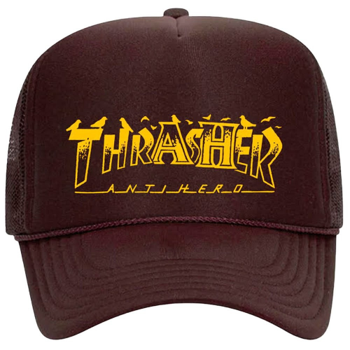 Trucker cap Thrasher x Antihero Pigeon Mag Brown