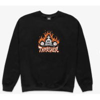 Crewneck Thrasher Who Cares by Neckface  Black