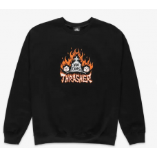 mikina Thrasher Who Cares by Neckface Crewneck černá