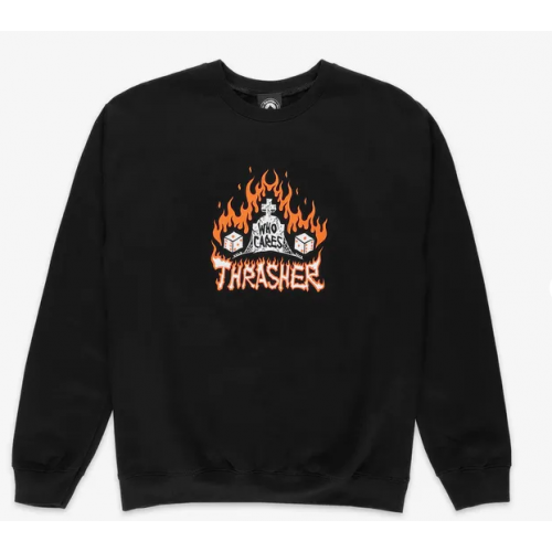 mikina Thrasher Who Cares by Neckface Crewneck černá