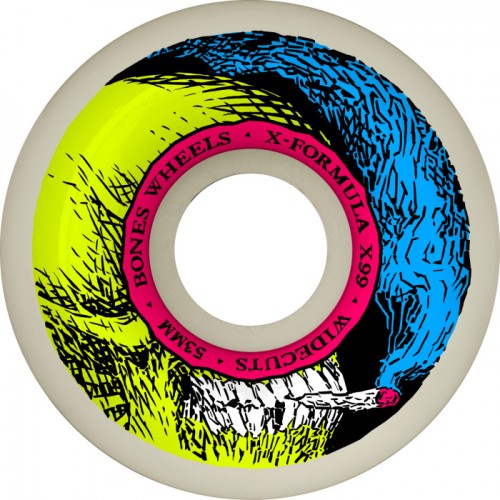 BONES WHEELS X-Formula  Smokin Skull 53mm V6 Widecuts 99A 4pk