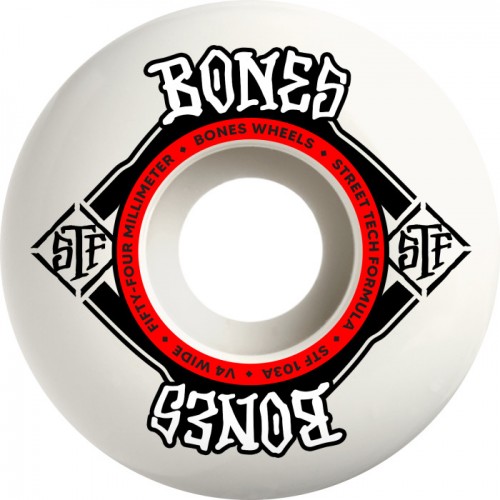 BONES WHEELS STF  Wide 54mm V5 103A 4pk White