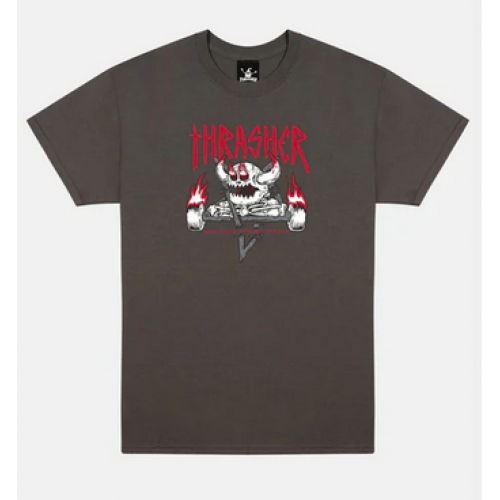 Thrasher x Toy Machine Monster Gram T-Shirt Charcoal