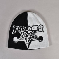 Kulich Thrasher Skategoat Split Skully Beanie - Black/White 