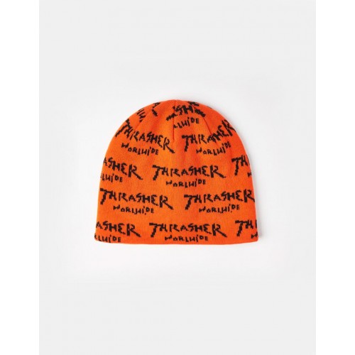 kulich Thrasher Worldwide Skully Beanie - Orange 