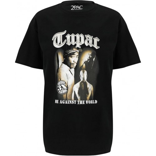 triko Urban Classics Tupac _ 2Pac Matw Sepia Oversize T-Shirt černé