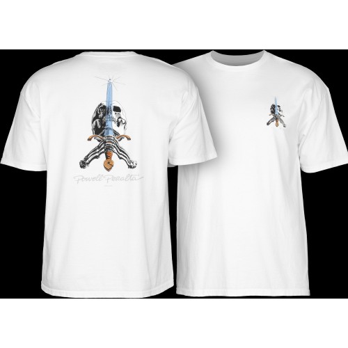 T-shirt Powell Peralta Skull & Sword White
