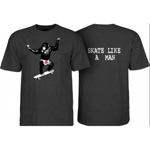 tričko Powell Peralta  Skate Chimp Tee tmavě šedé Charcoal Heather