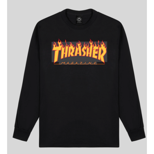tričko Thrasher Fire Logo černé