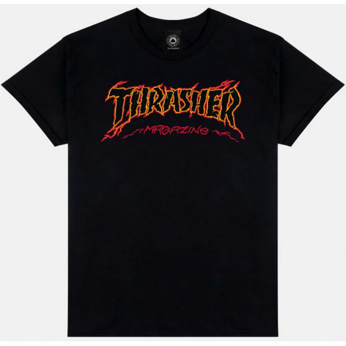 tričko Thrasher Cracked by Exteenager černé