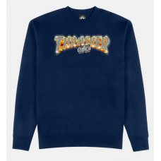 mikina Thrasher Explicit crewneck navy modrá