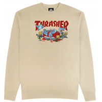 mikina Thrasher Blood Bath Crewneck sand pískově béžová
