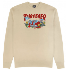 mikina Thrasher Blood Bath Crewneck sand pískově béžová