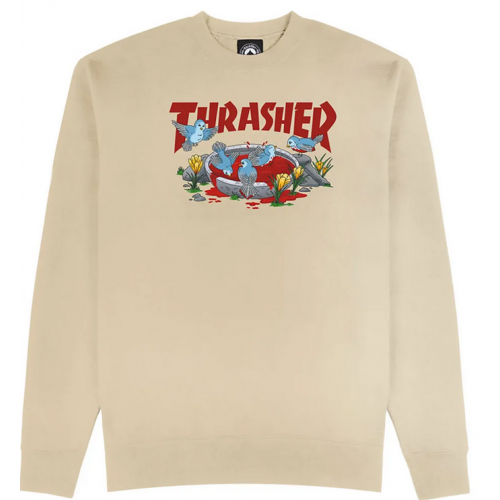 mikina Thrasher Blood Bath Crewneck sand pískově béžová