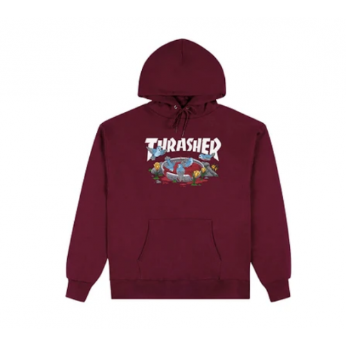Hoodie Thrasher Blood Bath Maroon