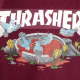 Hoodie Thrasher Blood Bath Maroon