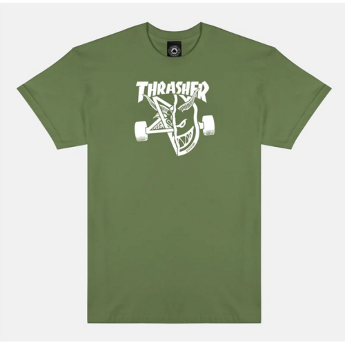 tričko Thrasher Spitfire Thrash & Burn - military zelené
