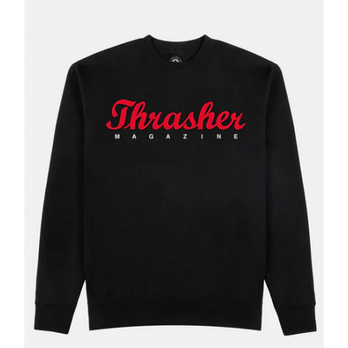 mikina Thrasher Script Crewneck černá