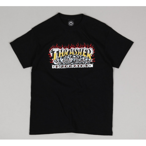 tričko Thrasher Krak skulls černé