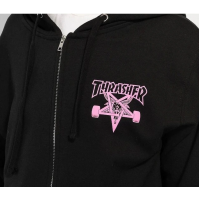Thrasher mikina se zipem Pink Little Skategoat černá
