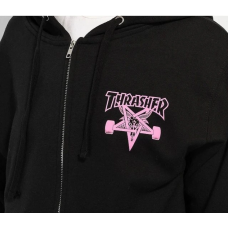 Thrasher Zip Hoodie Pink Little Skategoat Black