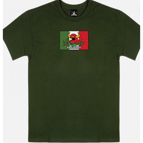 tričko Thrasher x Toy Machine  Hecho Forrest Green zelené