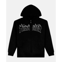mikina Thrasher Flame Embroidered černá