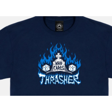 tričko Thrasher Who Cares by Neckface navy modré