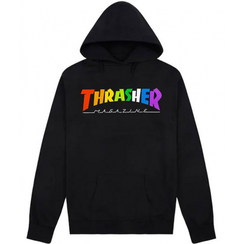 Hoodie Thrasher Rainbow Mag Black
