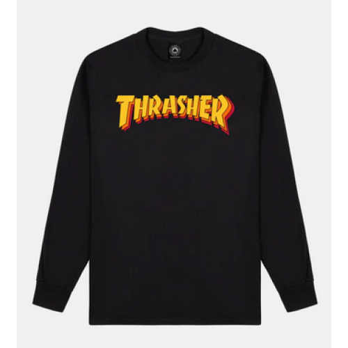 tričko Thrasher Stacked Longsleeve černé