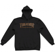 Hoodie Thrasher Outlined Black/Orange