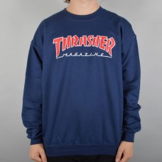 Thrasher mikina Outlined Crew Navy